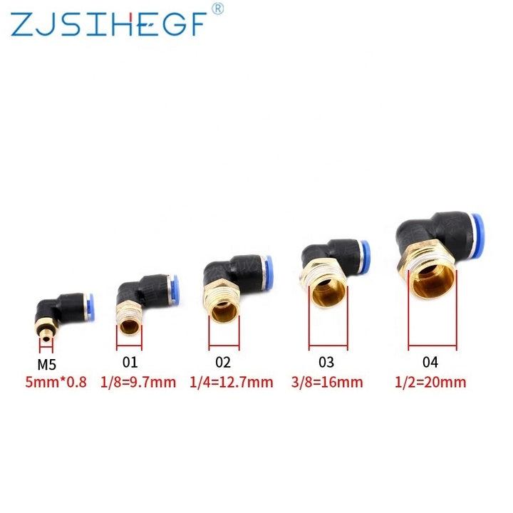 100 Pcs PL8-01 PL8-02 PL8-03Pneumatic Fittings Air Quick Connector
