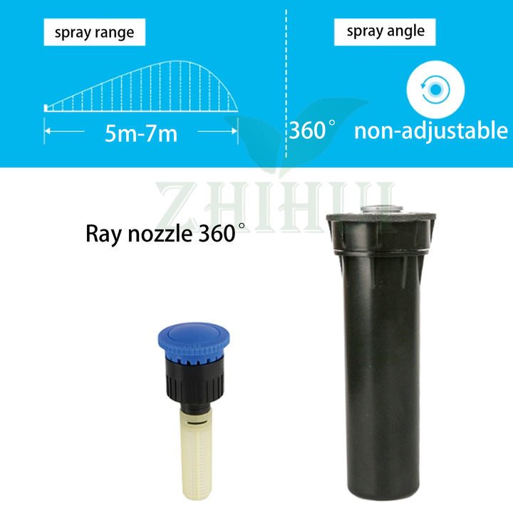 3.0-6.5 m Spray Radius 1.8-4 Bar Ray Type Pop up Sprinkler Nozzles for Buried Rotary Sprinkler