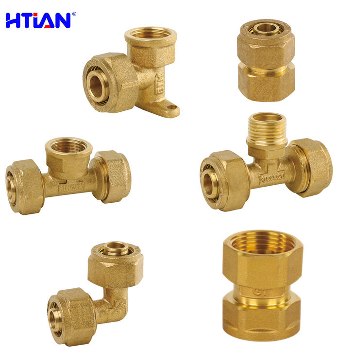 PEX Fittings Such As Three-way Elbows Joints and Various Other Accessories for PEX Pipes