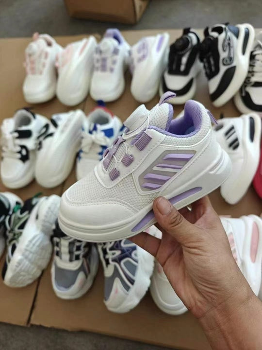 Children's Sports Shoes Boys and Girls Casual Shoes Breathable Mesh Surface Rotating Button Fashion Children's Shoes Wholesale