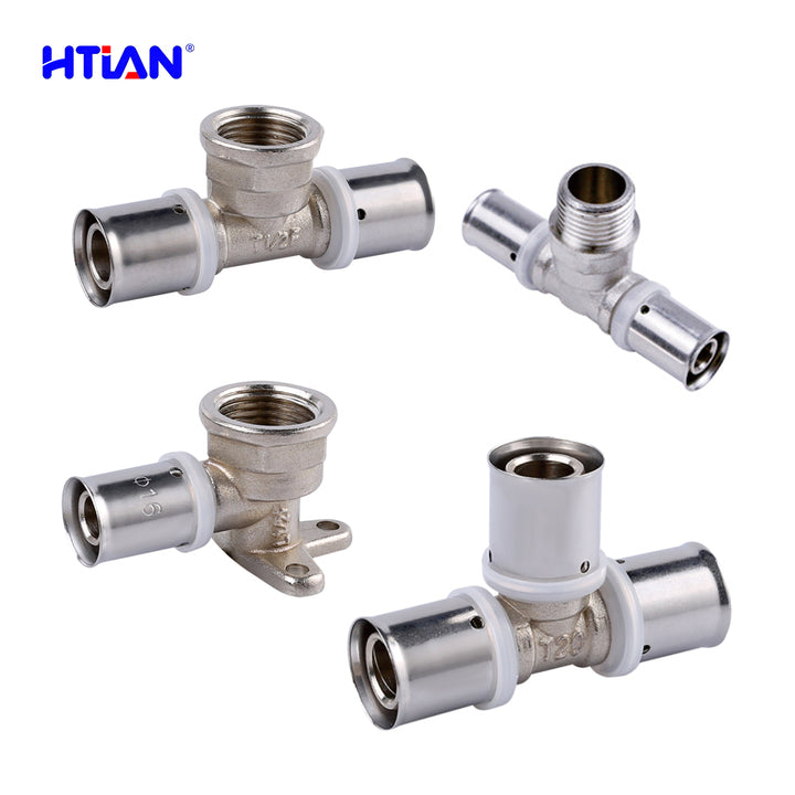 High-pressure Brass PEX Pipe Fittings for Making Three-way Connections Used for Water and Gas Supply