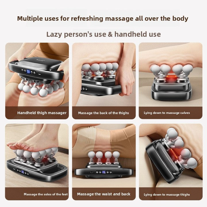 16-Head Cordless Massage Gun with Heat for Whole-Body Muscle Relaxation 1200-2000mAh Battery