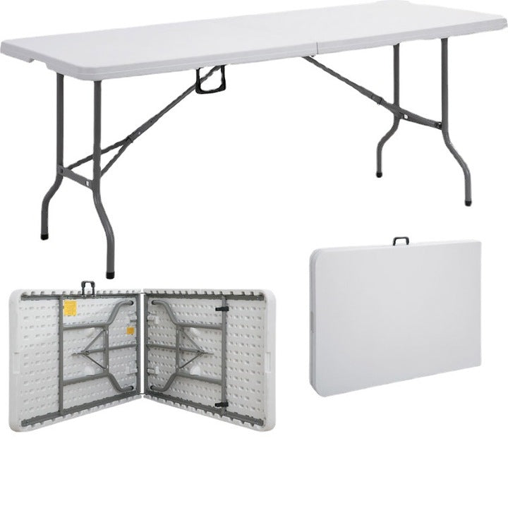 Wholesale 6ft 72 Inch 180cm Portable Rectangle White HDPE Plastic Outdoor Party Event Folding in Half Long Table