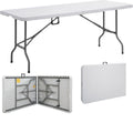 Wholesale 6ft 72 Inch 180cm Portable Rectangle White HDPE Plastic Outdoor Party Event Folding in Half Long Table