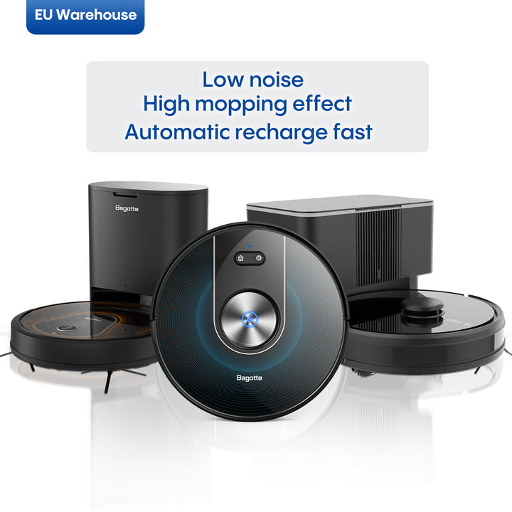 Bagotte Self-emptying Robot Vacuum Cleaner 5000Pa Electric Wet & Dry Household Hotel Use App-Controlled Automatic Dirt Disposal