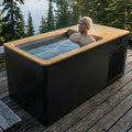High End All in One Cold Plunge All Weather Use Cedar WIFI APP All Weather Built in Ice Bath Tub With Chiller Ice Plunge