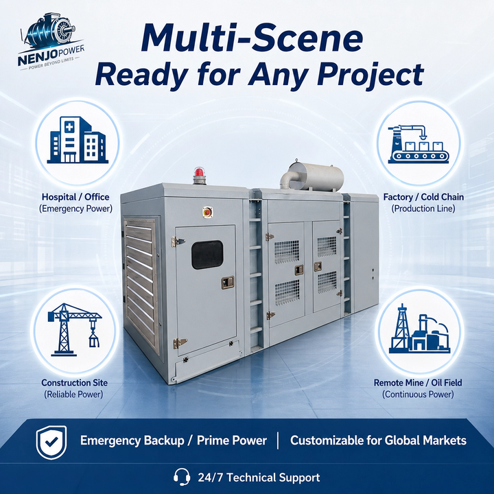 Nengron 100kW Natural Gas Syngas DC Generator 6CTA Leroy-Somer 240V 220V 24V DC Electric Start IP67 50/60Hz Airport Hospital CE