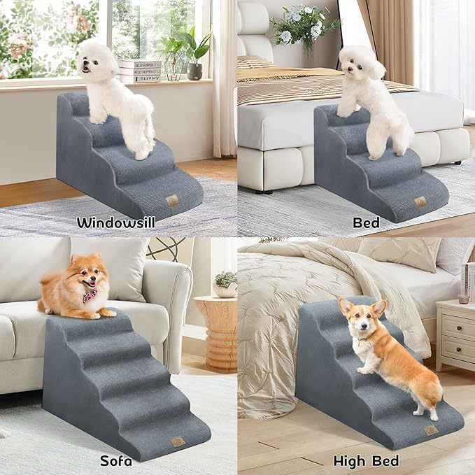 Luxury Non-slip Pet Stairs for Cats Dogs Modern Detachable Sponge Steps Eco-Friendly Durable Living Ladder Ramp Dog Bed Cave