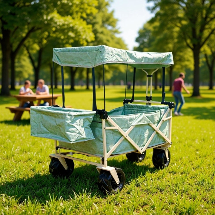Outdoor Multipurpose Folding Wagon Cart Heavy Duty Collapsible Utility Material Easy-Fold Storage Wagon Hand Trolley Cart