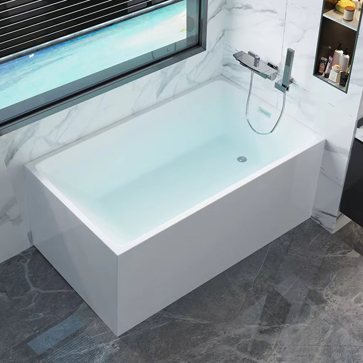 1100/1200/1300mm Small Freestanding Bathtub Acrylic Soaking Square with Chrome Drain Pipe CUPC Certified