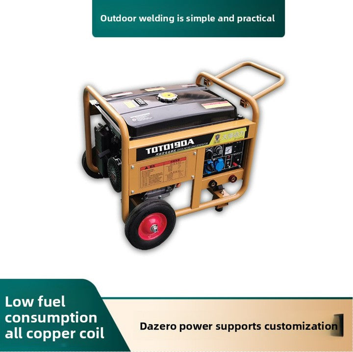 Industrial Grade Small Volume Mobile Fast High Efficiency 250A 7kw Gasoline Electric Welding Machine for Outdoor Engineering