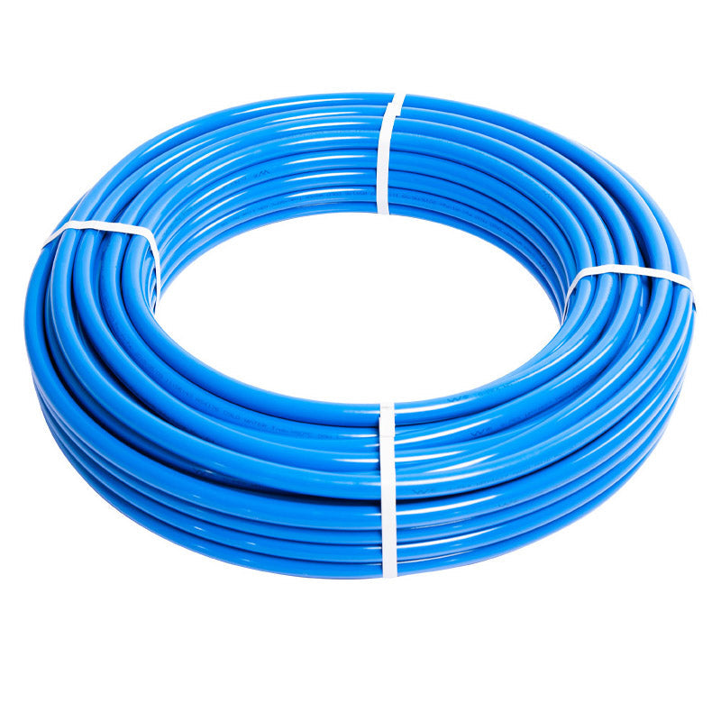 Hot and Cold Water Plumbing System with Blue Pex Piping for Open Loop Radiant Floor Heating