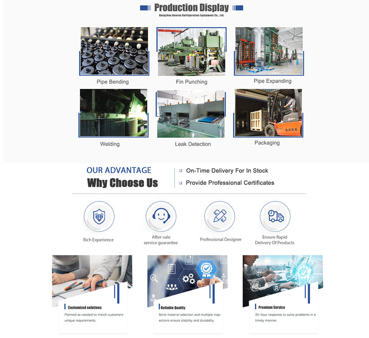 Copper Tube Copper Fin Heat Exchanger Air Conditioners and Cold Storage Refrigeration System
