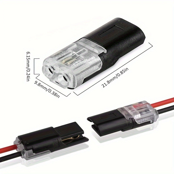 2 Way Electric Wire Connector Pluggable LED Quick Wire Connector 2 Pin Universal Wire Splice Connector With Locking Buckle