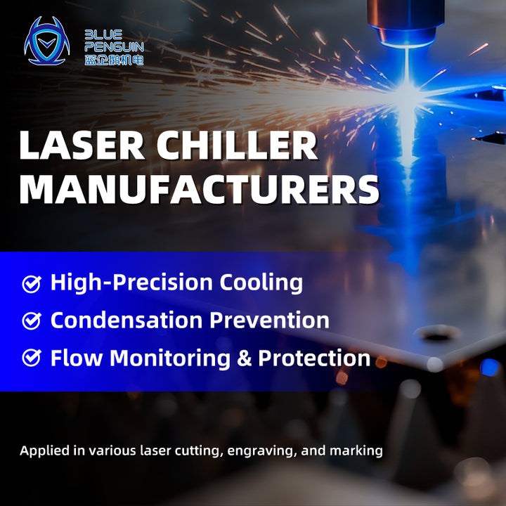 Best Seller 1.3HP Efficient Laser Chiller Blue Penguin Industrial Water Cooler for Brazil Market Factory Direct