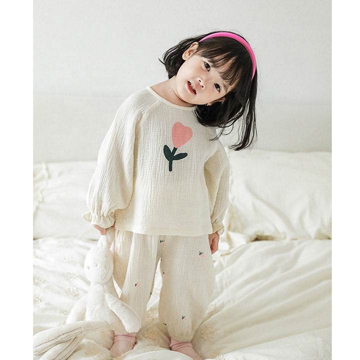 YOEHYAUL Wholesale Fall Kids Clothing 100% Cotton Baby Girls Clothes Homewear 2 Piece Outdoor Girls Clothing Sets