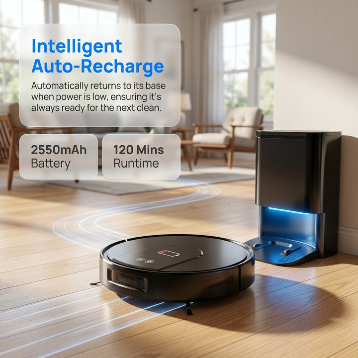 GV2G-SJ 3500Pa Robot Vacuum Cleaner Mop Automatic Cleaning Self-Emptying App-Controlled Plastic for Hotel Household Use