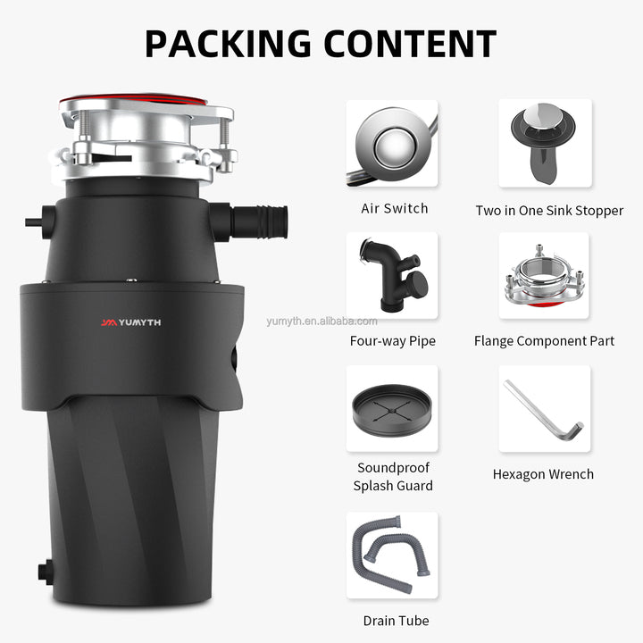 Powerful 400W DC Motor Low Noise Stainless Steel Electric Food Waste Composter Multigrind Technology Continuous Garbage Disposal