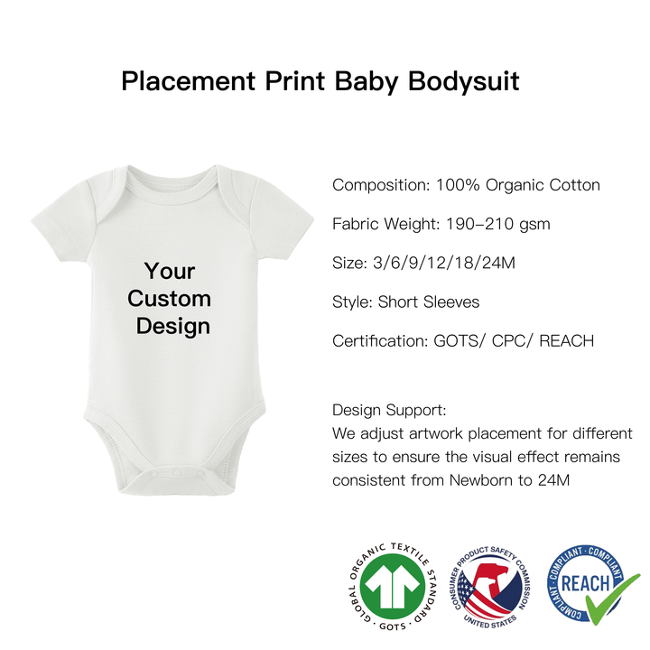GOTS 100% Organic Cotton Short Sleeve Animal Print Newborn Summer Romper Baby Bodysuit Onesie
