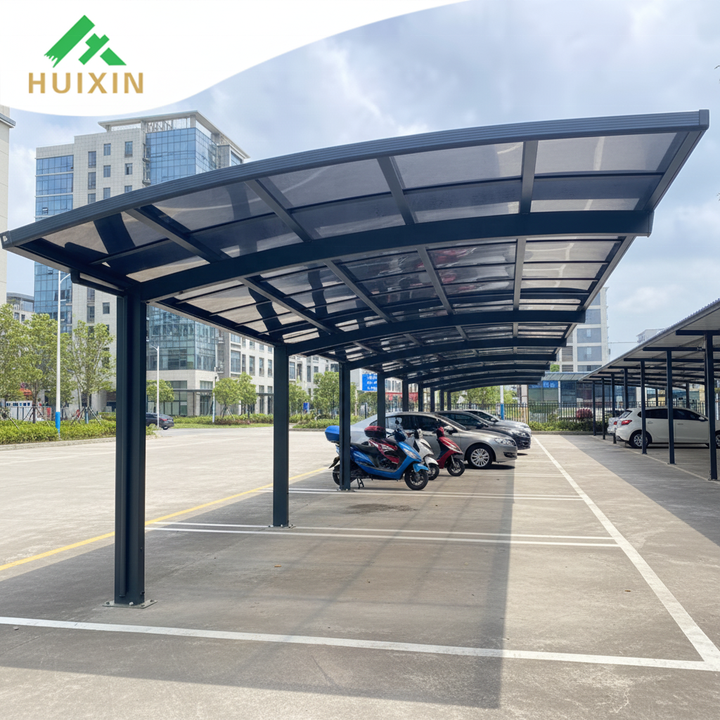 Outdoor Car Garage Aluminum Solid PC Shade Driveway Carport Aluminum Frame Car Parking