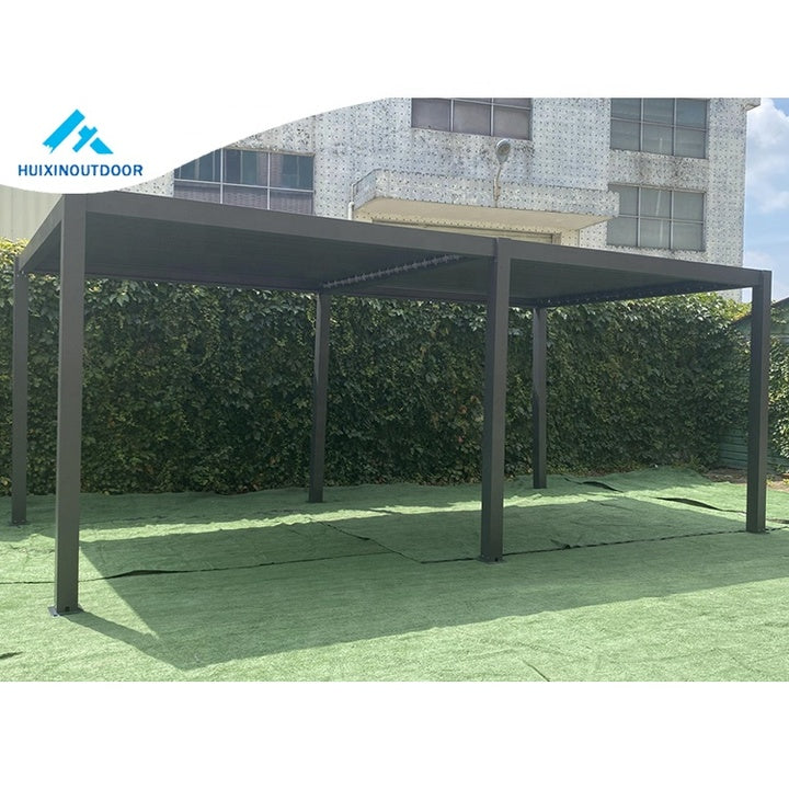 Amshine Customized Waterproof Metal Gazebo Opening Louvre Pergola Covers System Easily Assembled Aluminium Pavilion