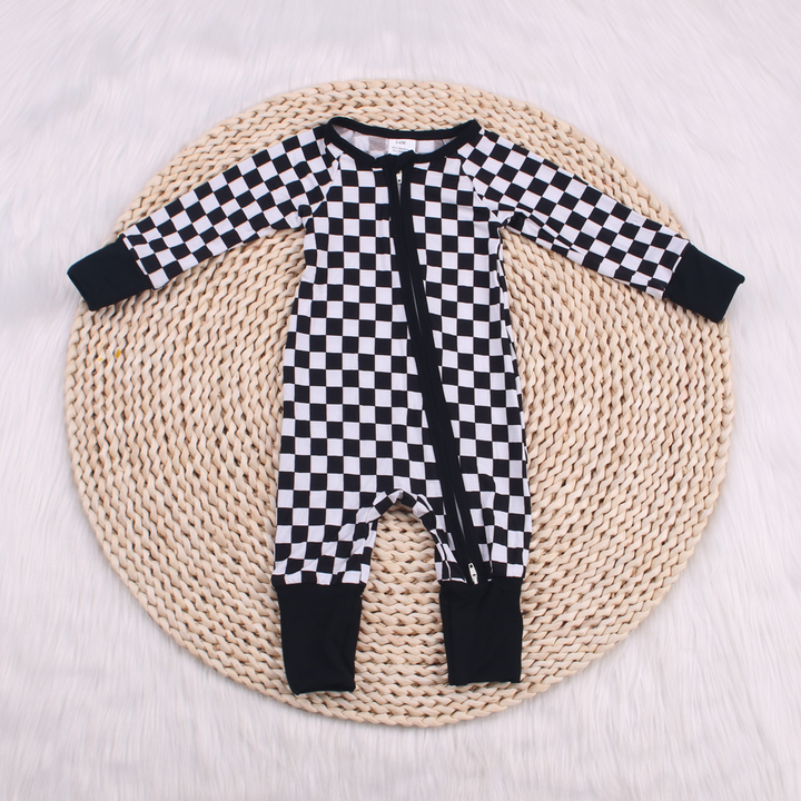 Customized Your Own Brand Baby Bamboo Pajamas Romper OEM Custom Printed Kids Pajamas Kids Clothing With Zipper