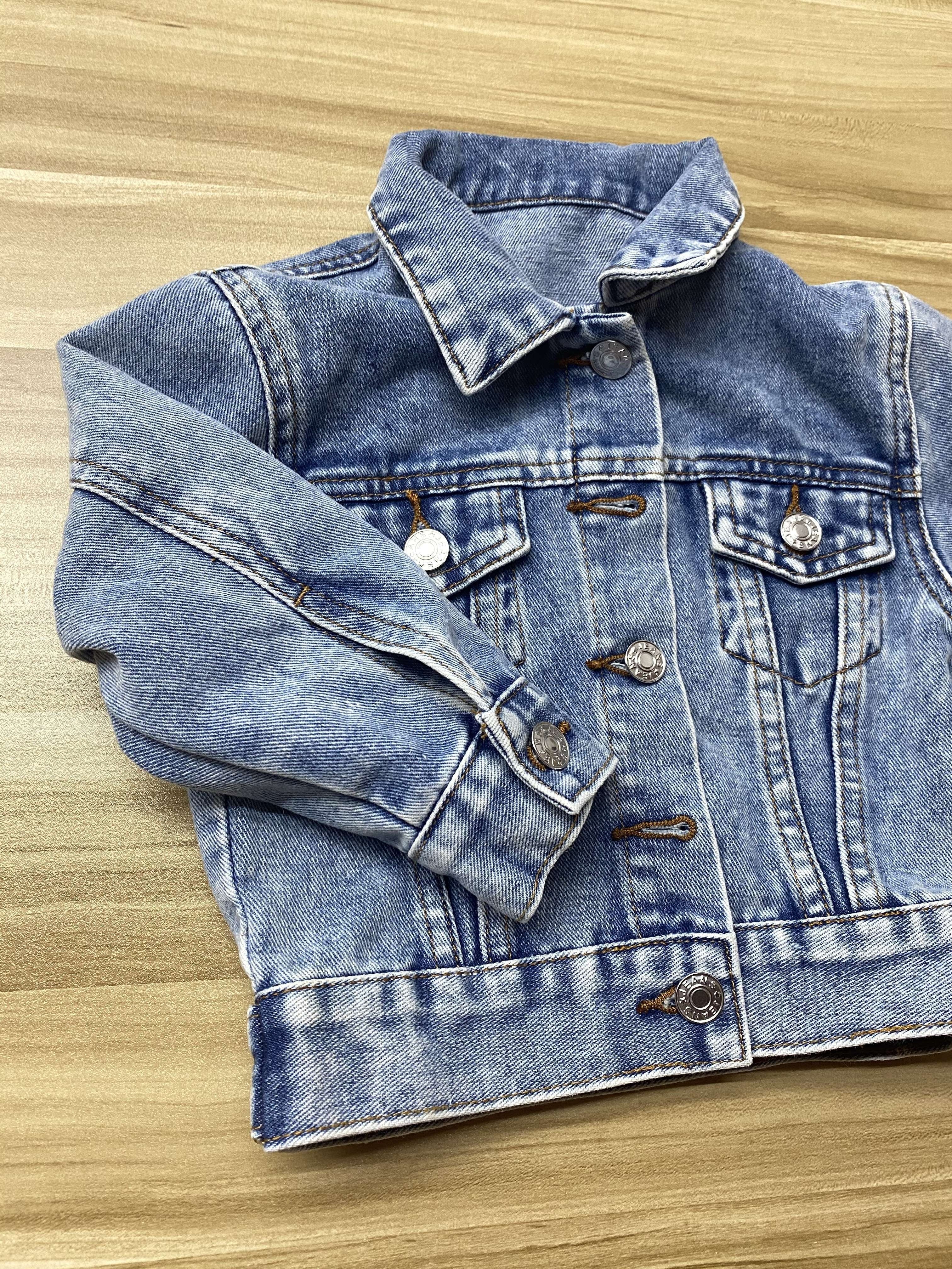 Hot Sell Neutral Simple-fit Children's Casual Denim Jacket Fashion Washed Jean Jacket For Kids