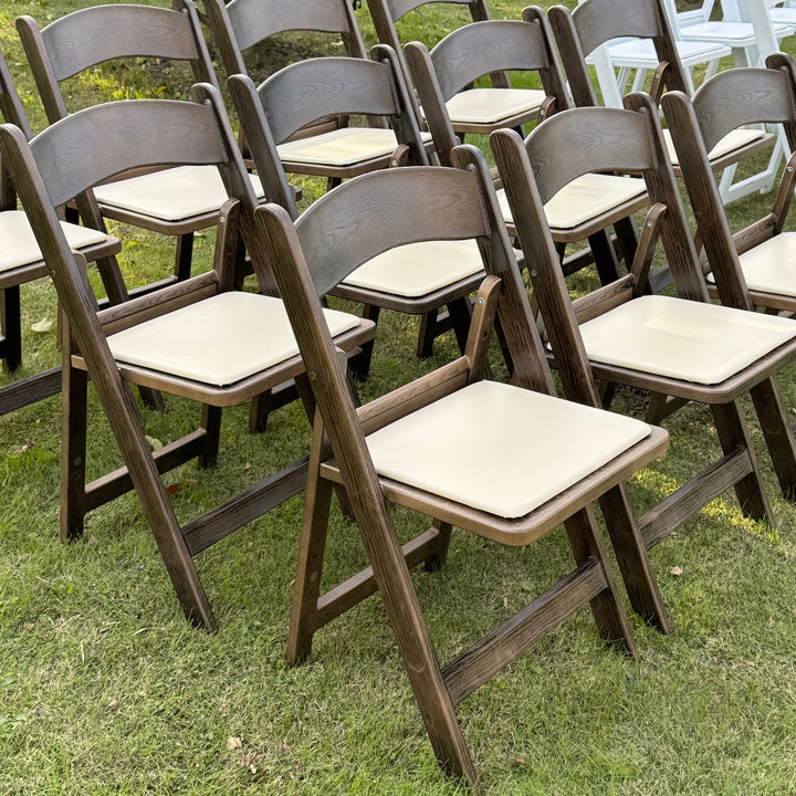 Wholesale Outdoor Durable Waterproof Wood Grain Resin Folding Garden Chairs for Events Wedding Banquets Party Restaurants Patio