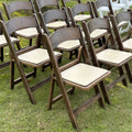 Wholesale Outdoor Durable Waterproof Wood Grain Resin Folding Garden Chairs for Events Wedding Banquets Party Restaurants Patio