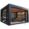 Amshine Customized Waterproof Metal Gazebo Opening Louvre Pergola Covers System Easily Assembled Aluminium Pavilion