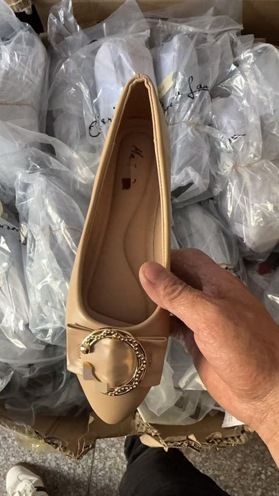 Cheap Women's Flat Shoes Fashionable Comfortable Ladies Single Shoes Mixed Design Soft Sole Ballet Shoes Stock Shoes Wholesale