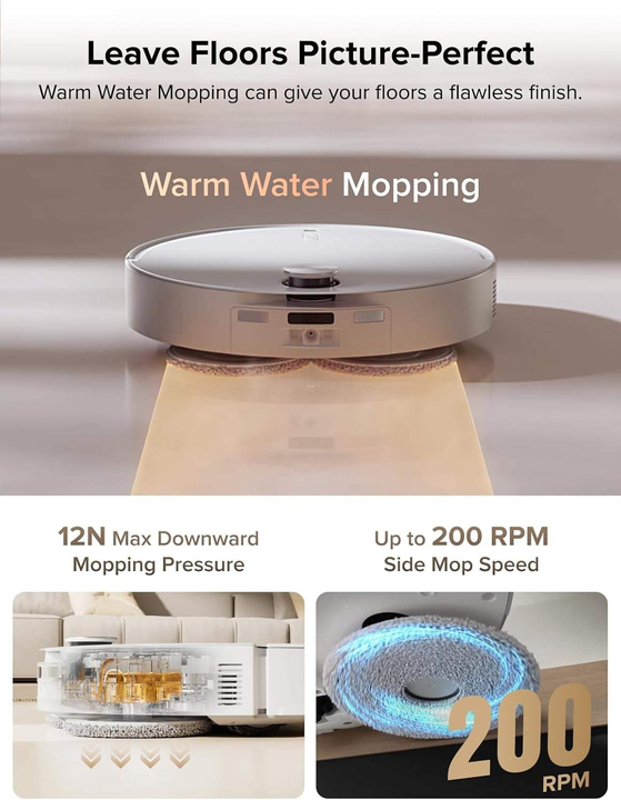Roborock Qrevo Curv Robot Vacuum Cleaner 22000Pa Hyperforce Floor Mop Cleaning Dual Anti-Tangle 12N Mop Warm Water Household LDS
