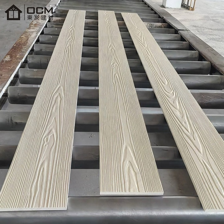UKCA Certified 8mm Wood Grain Fibre Cement Weatherboard Cladding Pre Painted in Factory with Click System Exterior Wall Siding