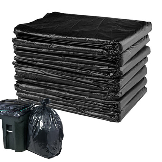 Disposable Recycled Pe Poly Big Heavy Duty Garden 30 40 Micron Black Hdpe Plastic Bin Liner Rubbish Refuse Garbage Trash Bags