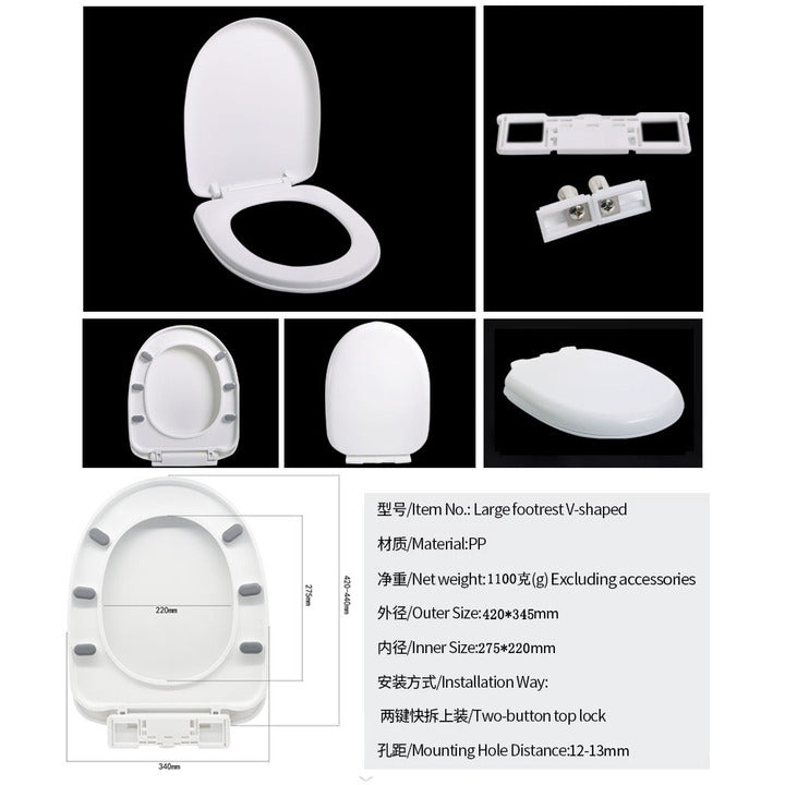 Good Quality Modern Anti-Slip Plastic Round Front-close Toilet Seat Cover with Buffer Cover Plate From China