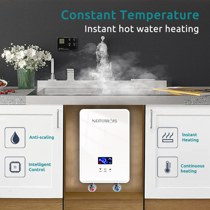 3.5kw 5.5kw Instant Electric Hot Water Heater with Digital Display Adjustable Temperature and Safety for Shower Bathroom OEM/ODM