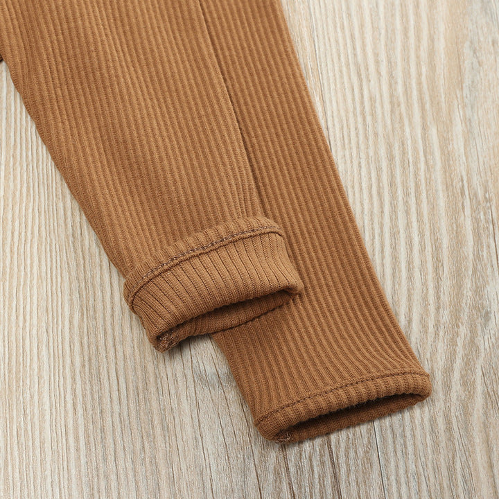 Wholesale Autumn 2Pcs Underwear Long Johns Soft Ribbed Cotton Baby Boys Pajamas Set Pajamas Baby