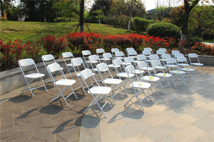 Sillas Para Eventos Wholesale Plastic Steel White Resin Maidan Training Restaurant Dinning Folding Chairs for Events Party