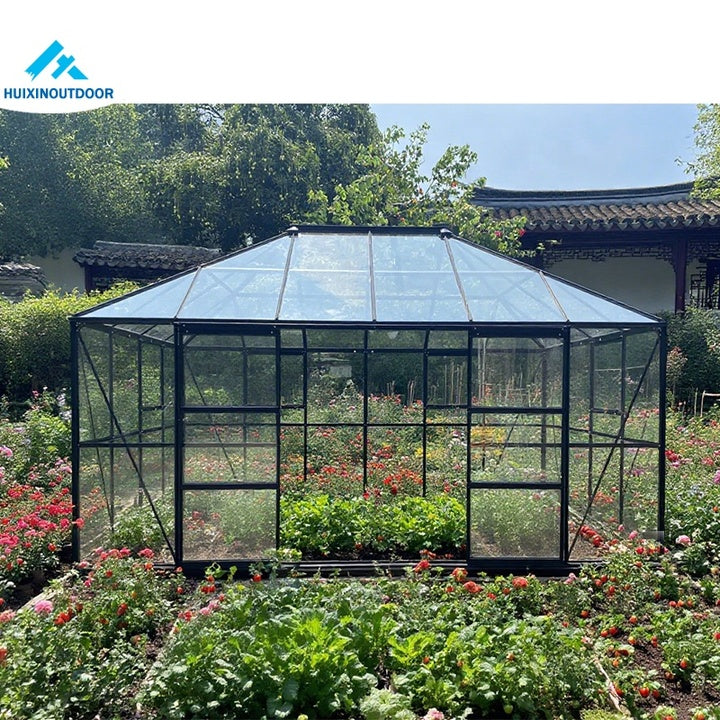 Enhanced Version Rectangular Tempered Glasshouse Resistant to Snowstorms Garden Conservatory Plant Growing Orangery Greenhouse