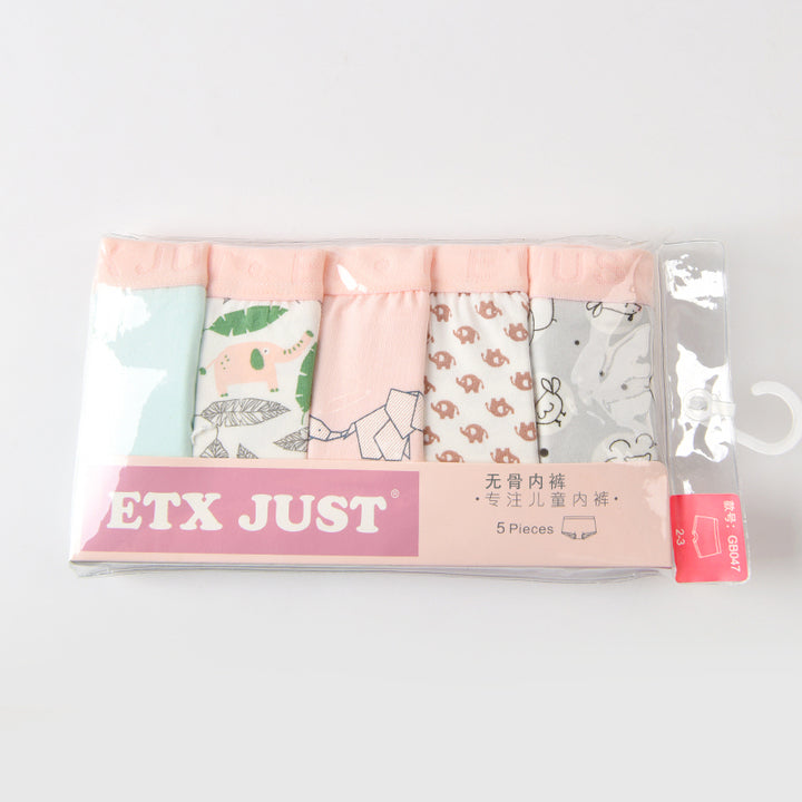 Organic Cotton 5Pcs 2-16Y 100-170mm Children Girl Kids Underwear Girls Boxer Briefs