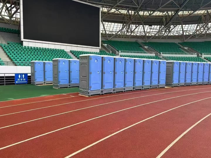 Mobile Toilet HDPE Portable Cabin with 350L Waste Tank UV Resistant Outdoor Toilet with Hand Wash