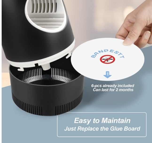 Indoor Fruit Fly Trap Attractive Lighting Suction Sticky Glue Board Bug Zapper Killer for Mosquito Gnat Flying Insect Catcher