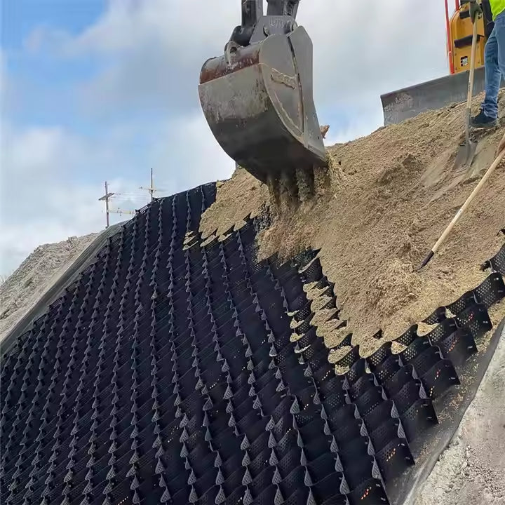 HDPE Geocell Textured/Perforated for Retaining Wall/Road Reinforcement