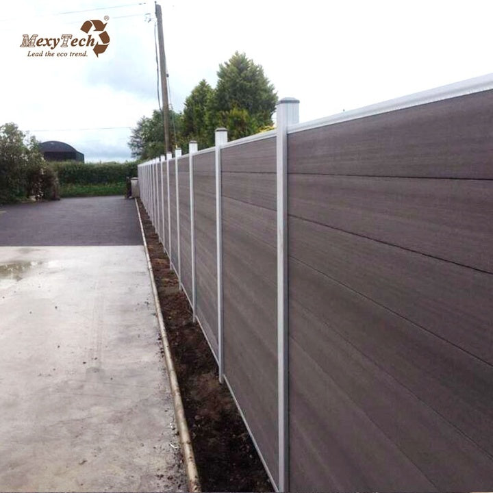 MexyTech MecoFence Wood Plastic Composite Wpc Garden Privacy Fence with Solar Led Light