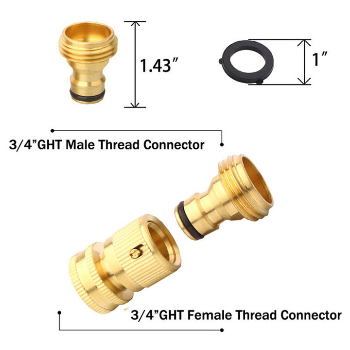 YOD Custom Brass Garden Pipe Coupling Hose Quick Connector with Male Thread for Outdoor Plumbing Watering Irrigation Use