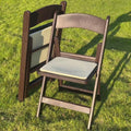 Wholesale High Quality Comfortable Dining Wedding Event Garden Outdoor Resin Folding Chair With Wood Grain