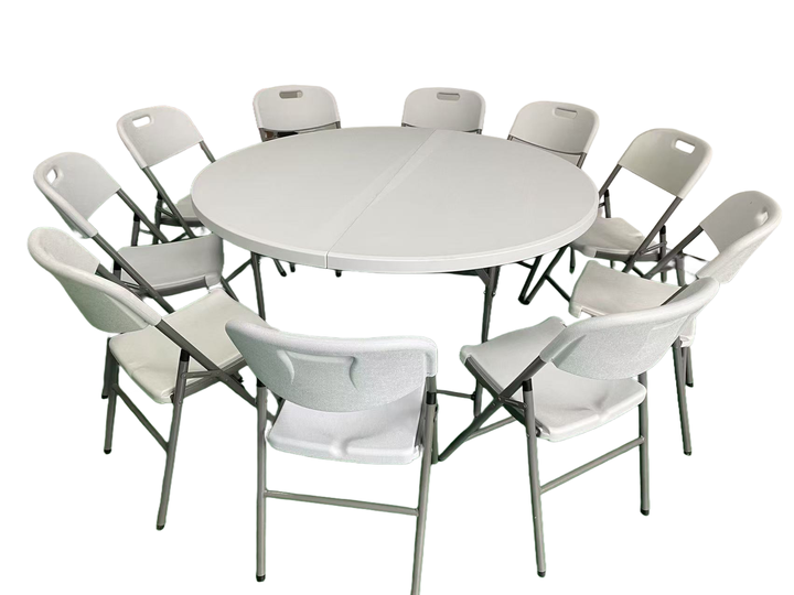 Wholesale Dining White Event Party Foldable Round Table Wedding Outdoor Folding 60 Inch Plastic Tables for Events Party