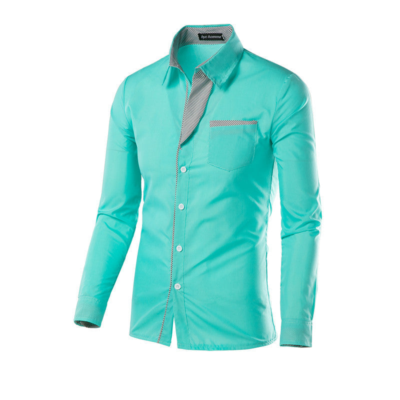 enerup wholesale new design camisa masculina long sleeve mens korean slim formal casual male dress shirt