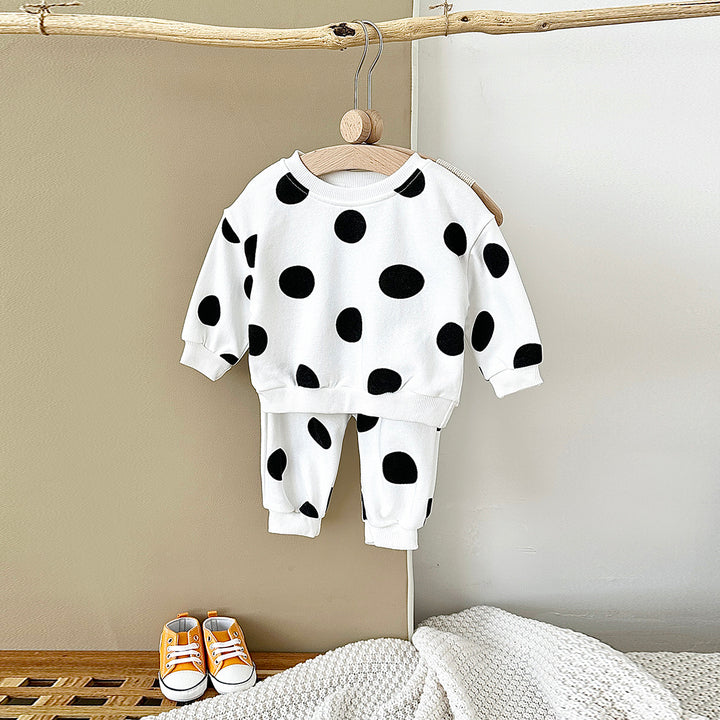 Autumn-Winter Newborn Girl Cotton Jacket & Trousers Set
