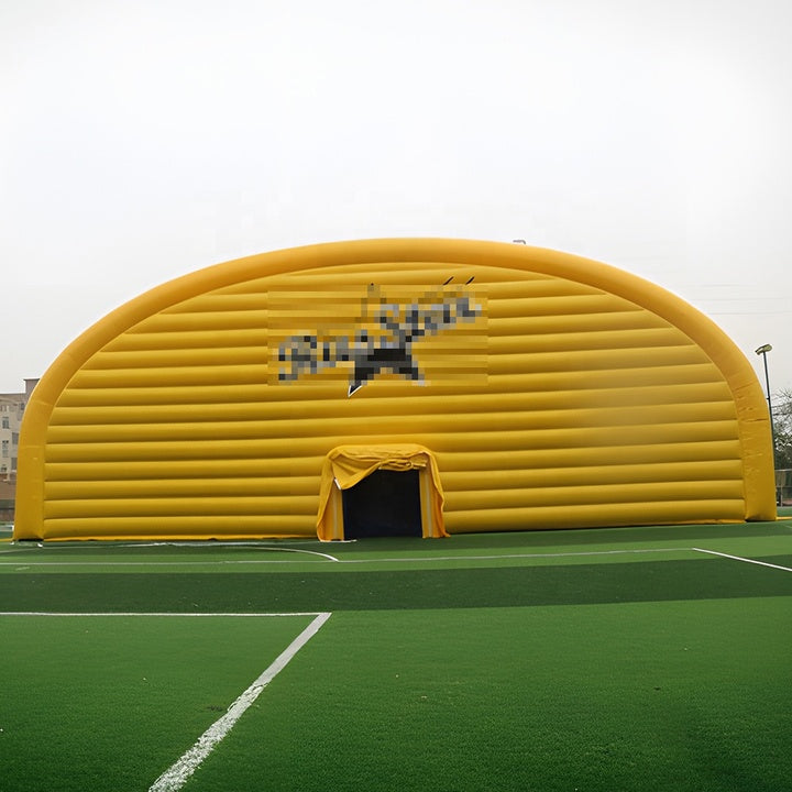 Custom Yellow Windproof Pvc Sports Soccer Court Inflatable Sports Arena Football Pitch air Dome Giant Inflatable Tunnel Building